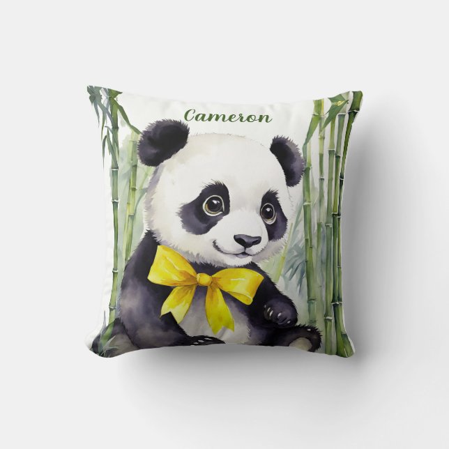 Baby Panda Bear Gender Neutral Personalised  Cushion (Front)
