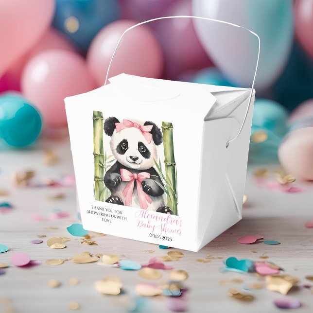 Baby Panda Bear Girls Baby Shower Favour Box (Creator Uploaded)