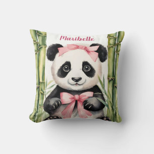 Baby Panda Bear Girls Personalised Cushion