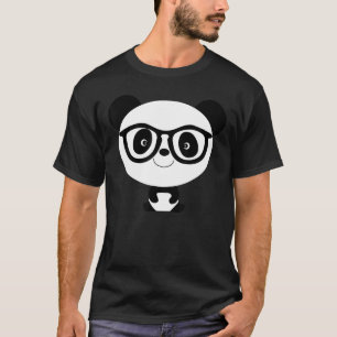 Baby Panda Bear Nerd Cool Black White Admirer T-Shirt