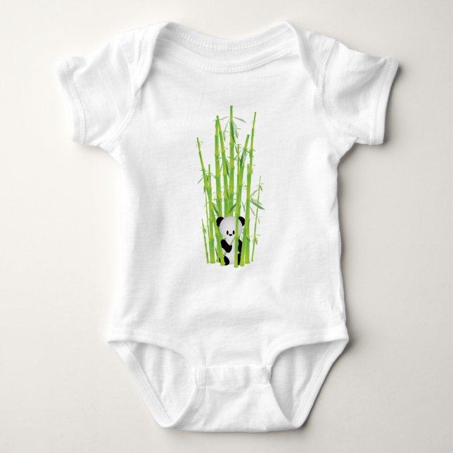 Baby Panda in Bamboo Forest Bodysuit (Front)