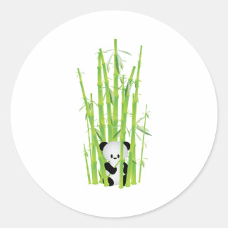 Baby Panda in Bamboo Forest Classic Round Sticker