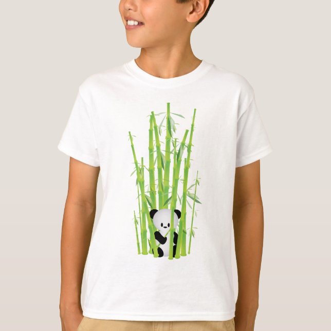 Baby Panda in Bamboo Forest T-Shirt (Front)
