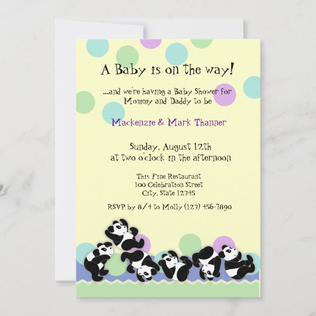 Baby Panda Mania Invitation (Front)