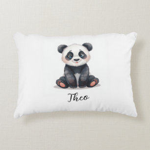 Baby Panda Nursery Lumbar Pillow with Custom Name