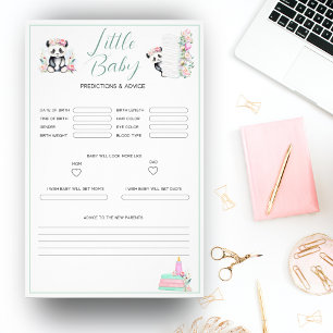 Baby Panda Peonies Jungle Baby Predictions Flyer