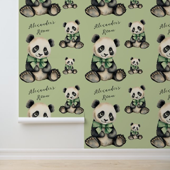 Baby Panda Personalised Jungle Wallpaper (Application)