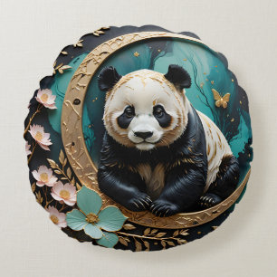 Baby Panda  Round Cushion