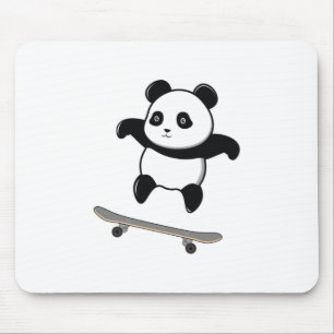 Baby Panda Skateboard Mouse Pad