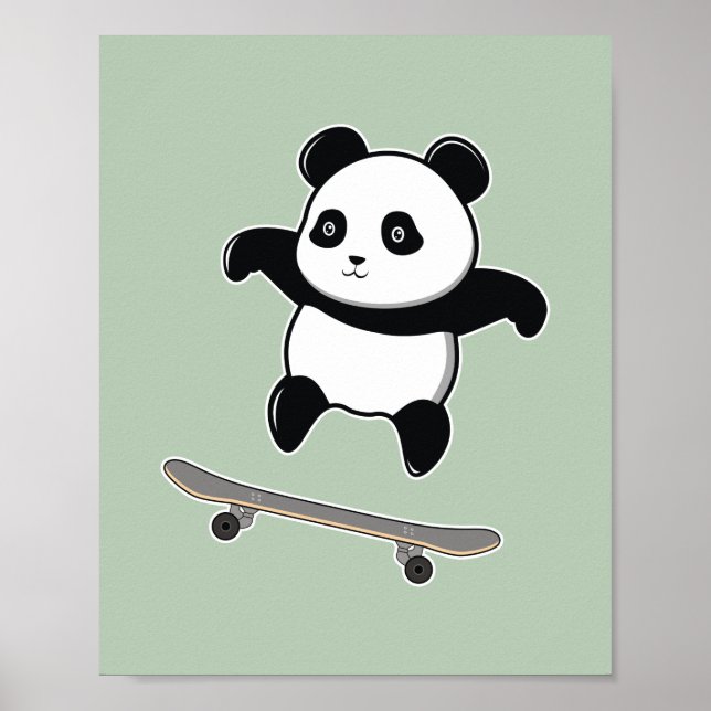Baby Panda Skateboard Poster (Front)