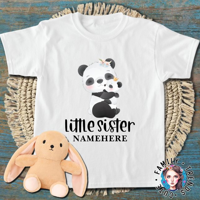 Baby Pandas Watercolor Little Sister T-Shirt (Creator Uploaded)