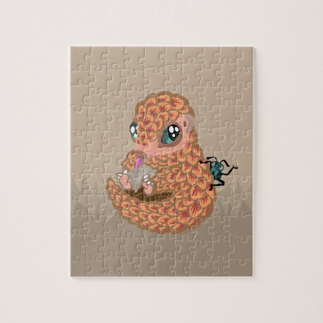Baby pangolin with ant jigsaw puzzle (Vertical)