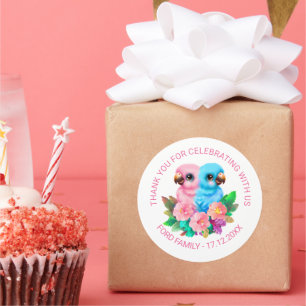 Baby Parrot Twins Classic Round Sticker