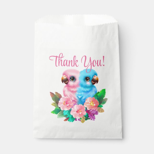 Baby Parrot Twins Favour Bags (Front)