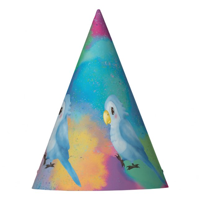 Baby Parrot Wild One with space bird  Party Hat (Front)