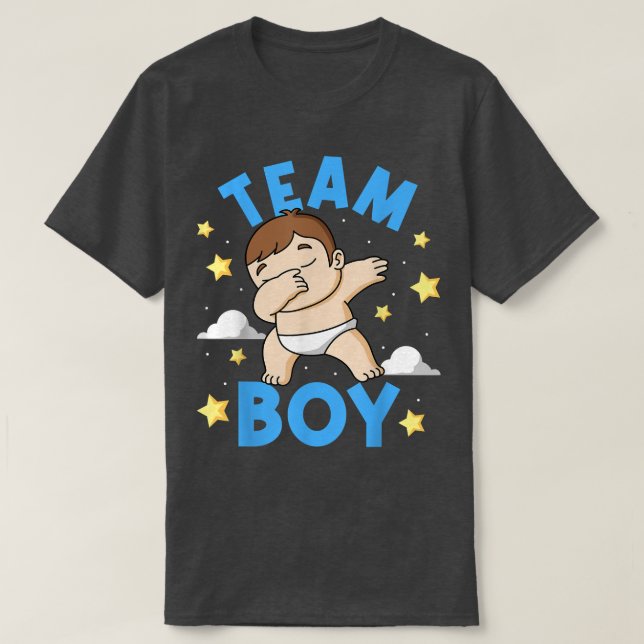 Baby Party Team Boy Gender Reveal  T-Shirt (Design Front)
