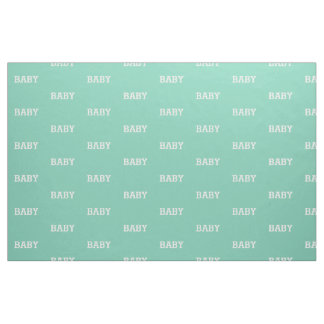 Baby Pattern in White on Green Fabric