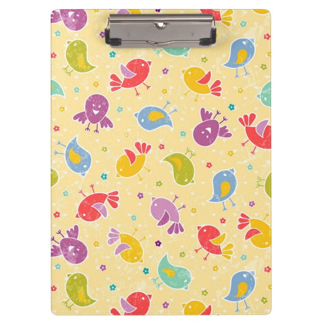 Baby pattern with cute birds clipboard (Front)