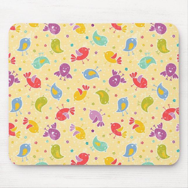 Baby pattern with cute birds mouse pad (Front)