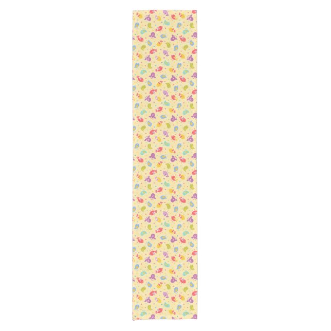 Baby pattern with cute birds short table runner (Front)