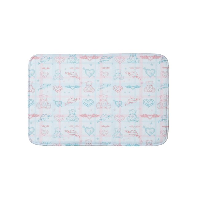 baby pattern with teddy bear bath mat (Front)