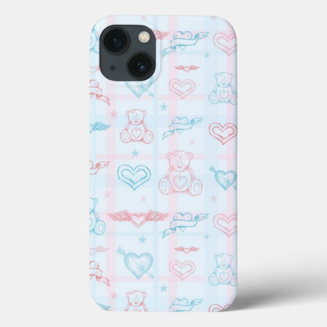 baby pattern with teddy bear Case-Mate iPhone case (Back)