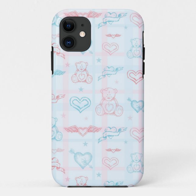 baby pattern with teddy bear Case-Mate iPhone case (Back)