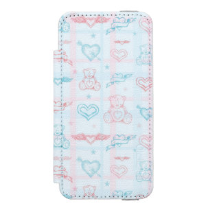 baby pattern with teddy bear incipio watson™ iPhone 5 wallet case