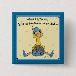 Baby Peacock Handsome as daddy 15 Cm Square Badge