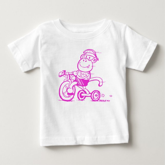 Baby Pedalling Monkey Tricycle T-Shirt (Front)