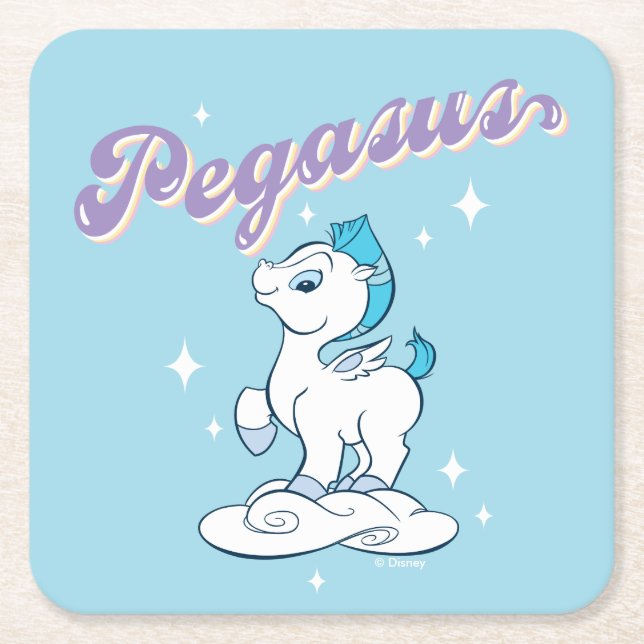 Baby Pegasus Square Paper Coaster (Front)