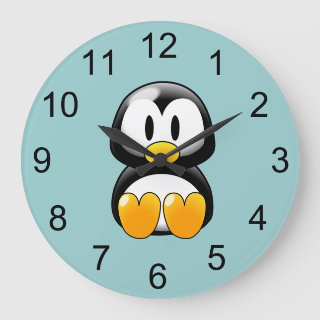 Baby Penguin Animal Wall Clock (Front)