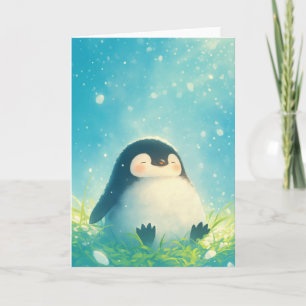 Baby Penguin Chilling Card
