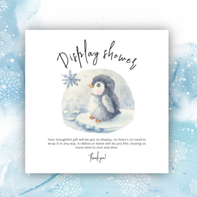 Baby Penguin - display shower Enclosure Card (Creator Uploaded)