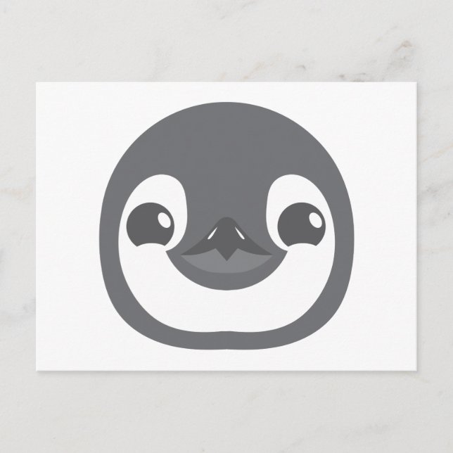 baby penguin face postcard (Front)