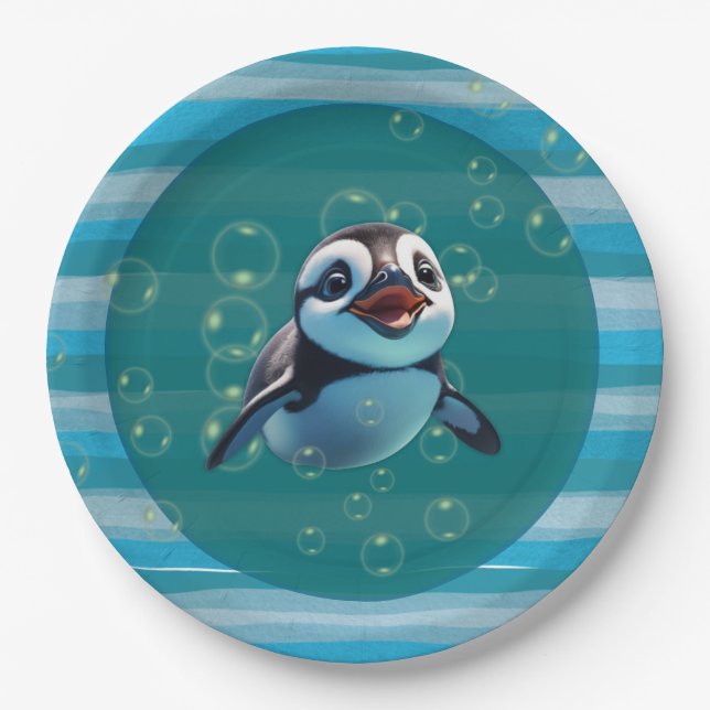Baby Penguin Paper Plate (Front)