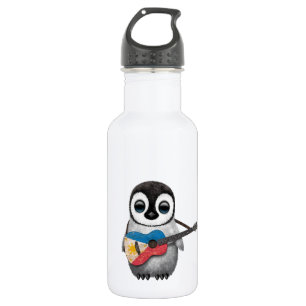 Baby Penguin Playing Filipino Flag Guitar 532 Ml Water Bottle