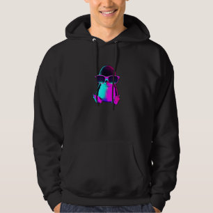 Baby Penguin Sunglasses 80s retro inspired synthwa Hoodie