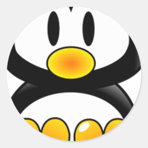 baby penguin tux classic round sticker