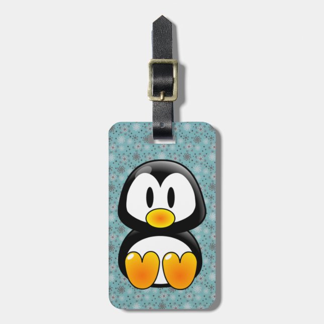 baby penguin tux luggage tag (Front Vertical)
