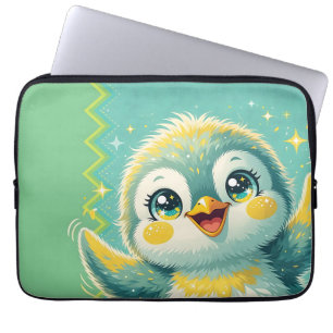 Baby Penguin Waving Laptop Sleeve