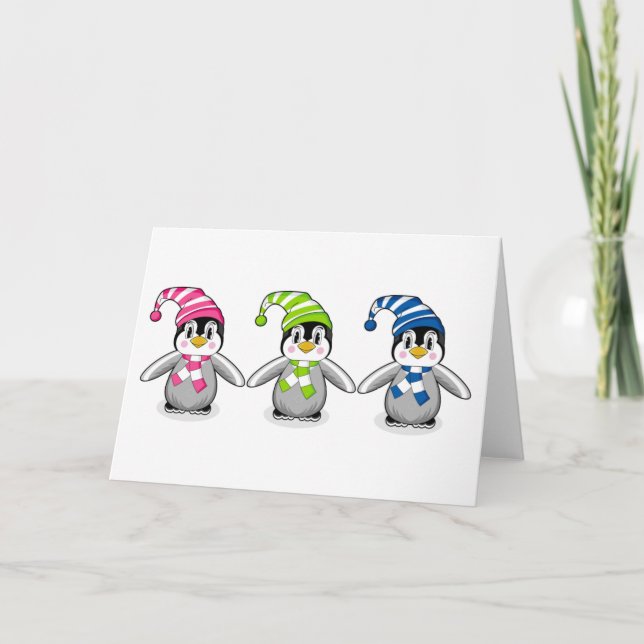 Baby Penguins Christmas Card (Front)