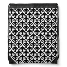 Baby Penguins Parade Drawstring Backpack
