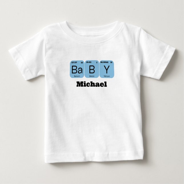 Baby Periodic Table Element Editable Name T-Shirt (Front)