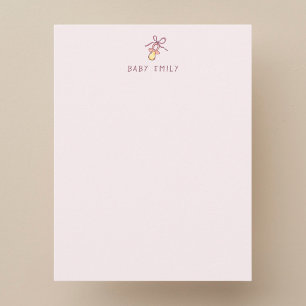 Baby personalised stationery nursery Note Card