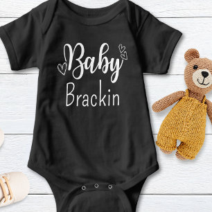 Baby Personalised White Text Custom Unisex Bodysuit