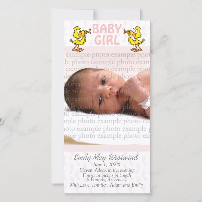 Baby Photo Announcement Cards (Front)