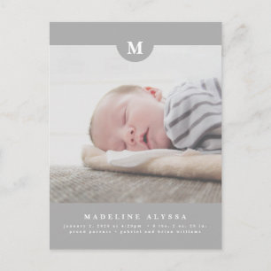 BABY PHOTO ANNOUNCEMENT Minimalist Modern