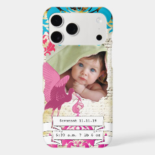 Baby Photo Baby Stats Damask Burnt Edge iPhone
