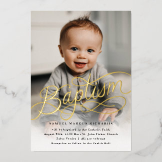 Baby Photo Baptism Gold